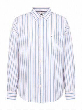 Tommy Hilfiger oversized pastel striped button down shirt size L